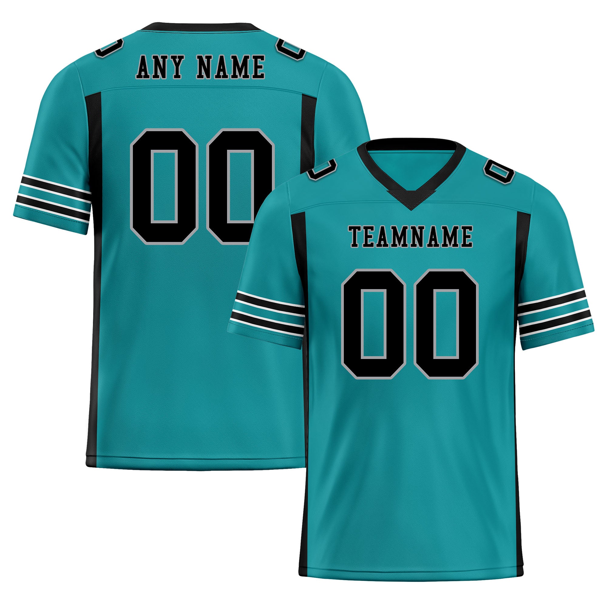 Custom Dark Green Black Striped Sleeves Personalized Authentic Football Jersey FBJ02 D06070 - Perfect for Game Day, Team Sports & Fan Apparel