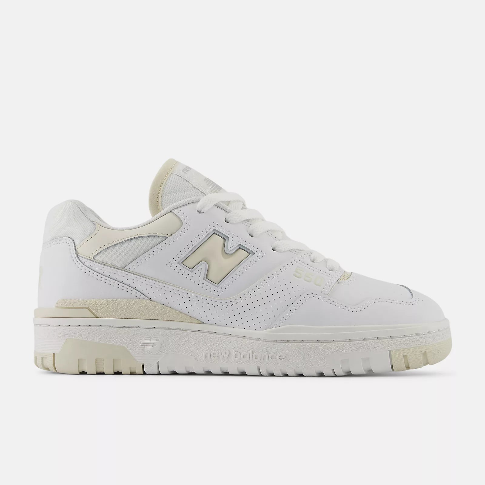 550 Sneaker - White & White Linen Colorway | Classic Comfortable Casual Shoes for Men & Women | Perfect for Everyday Wear, Gym, and Street Style