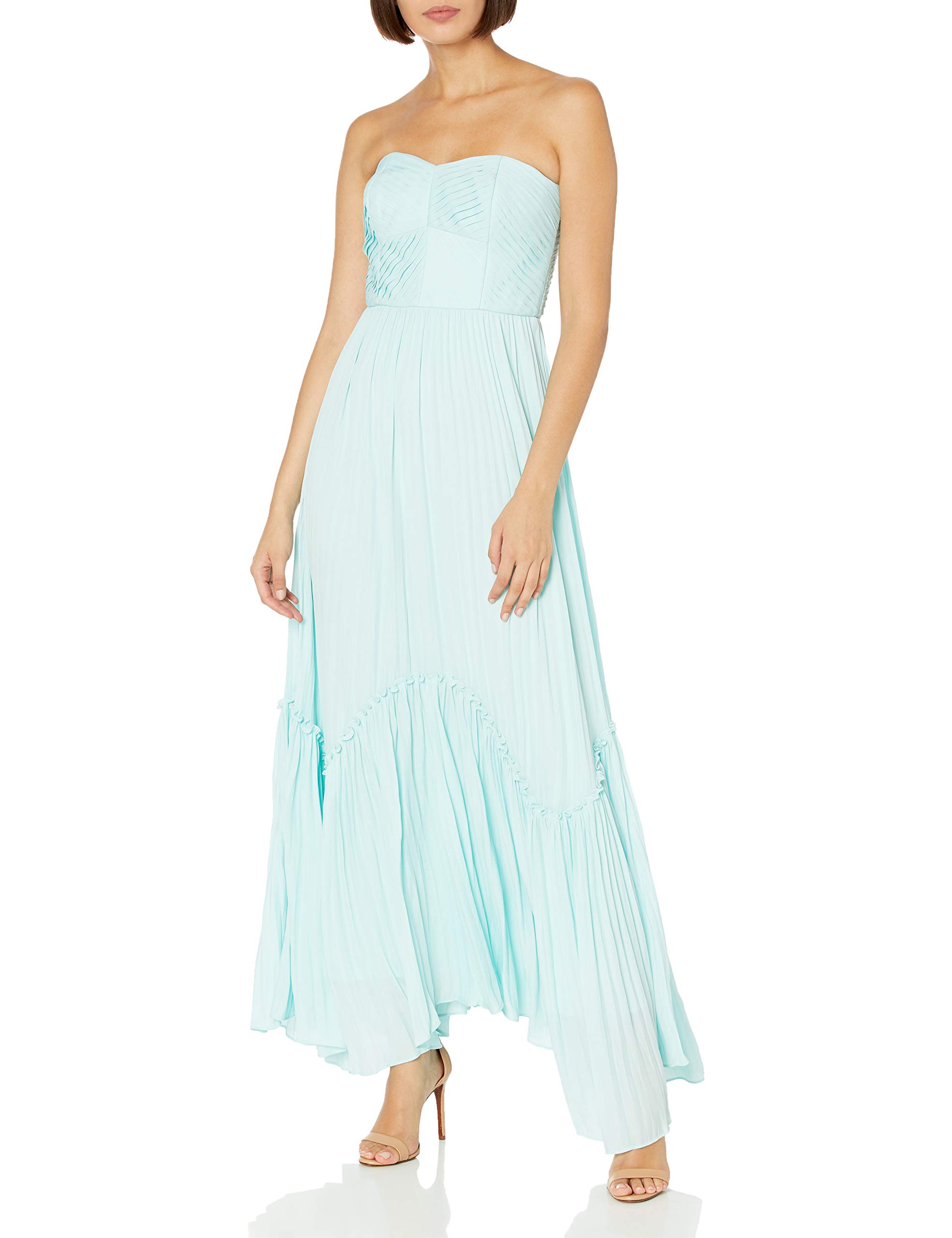 Halston Women's Empire Waist Floral Print Wrap Dress - Elegant V-Neck Midi Dress for Cocktail Parties, Weddings & Office Wear