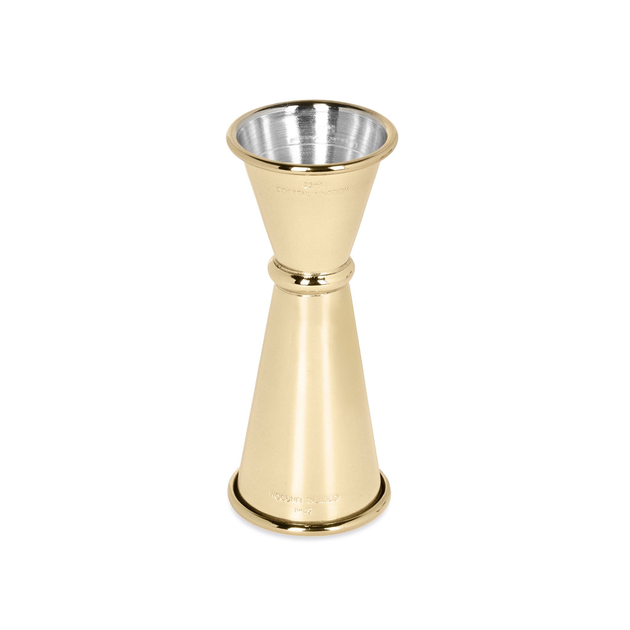Premium Japanese Style Jigger - Gold Plated Cocktail Measuring Tool - 25ml & 50ml Dual Measurement - Perfect for Home Bars, Mixology, and Professional Bartending