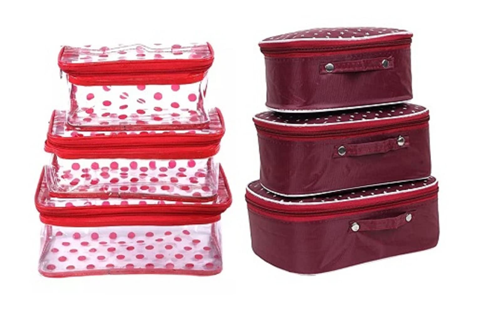 2-Piece Multipurpose Vanity Box Set & 3-Piece Makeup Kit | Travel Cosmetic Organizer | Portable Beauty Storage for Home, Salon & Travel (Multicolor)