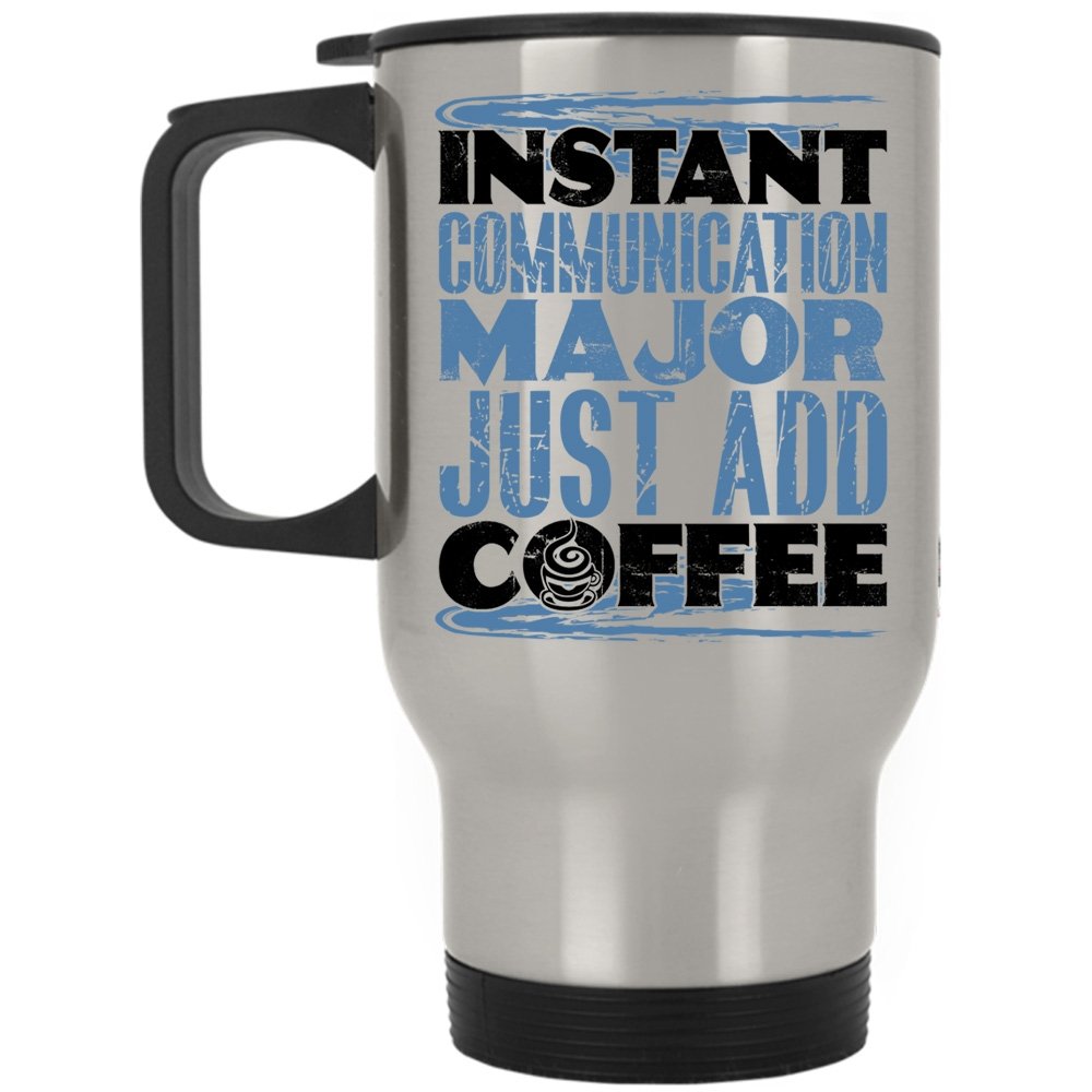 Stainless Steel Coffee Travel Mug - Insulated Silver Tumbler for Hot & Cold Drinks - Perfect for Commuting, Office, and Outdoor Adventures