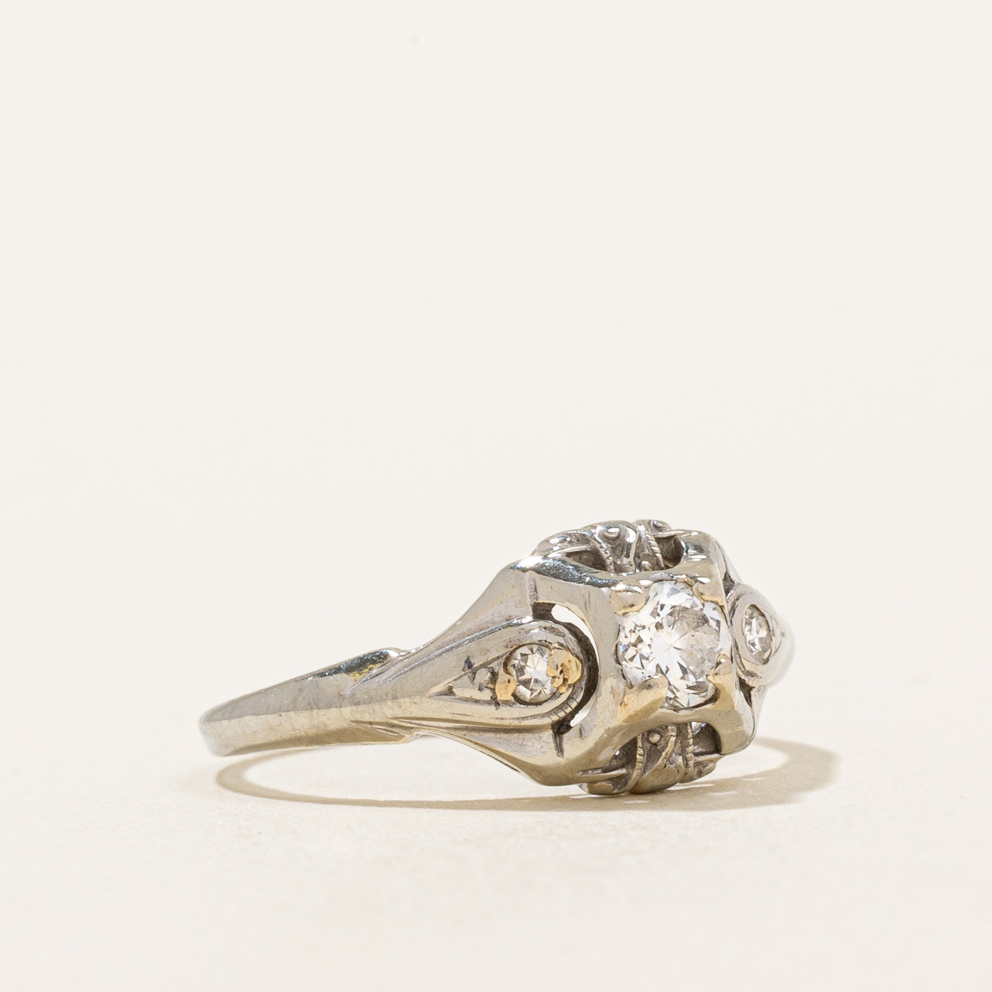 0.22ctw Transitional Brilliant Cut Diamond Ring - Size 4.5 - Elegant Wedding & Engagement Jewelry for Women