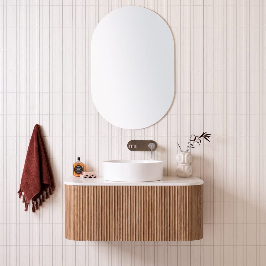 Waverley Vanity 900 Wall Mounted Bathroom Sink Cabinet in Prime Oak - Perfect for Modern Bathroom Renovations and Small Space Solutions