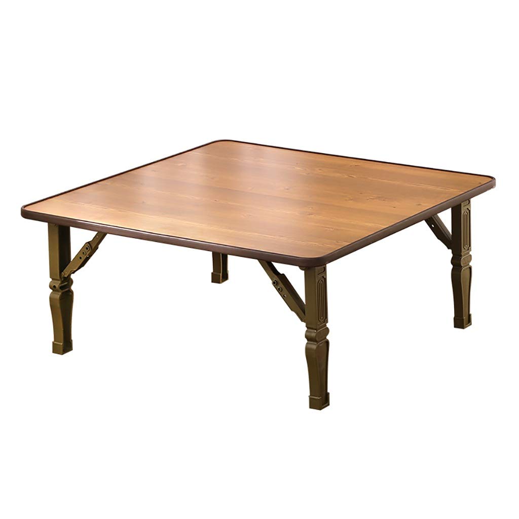 ZWJLIZI Folding Table 70x70cm - Portable Square Dining Table for Small Spaces, Multi-Functional Low Coffee Table (H30cm) - Perfect for Apartments, Bedrooms, Dorms & Outdoor Picnics