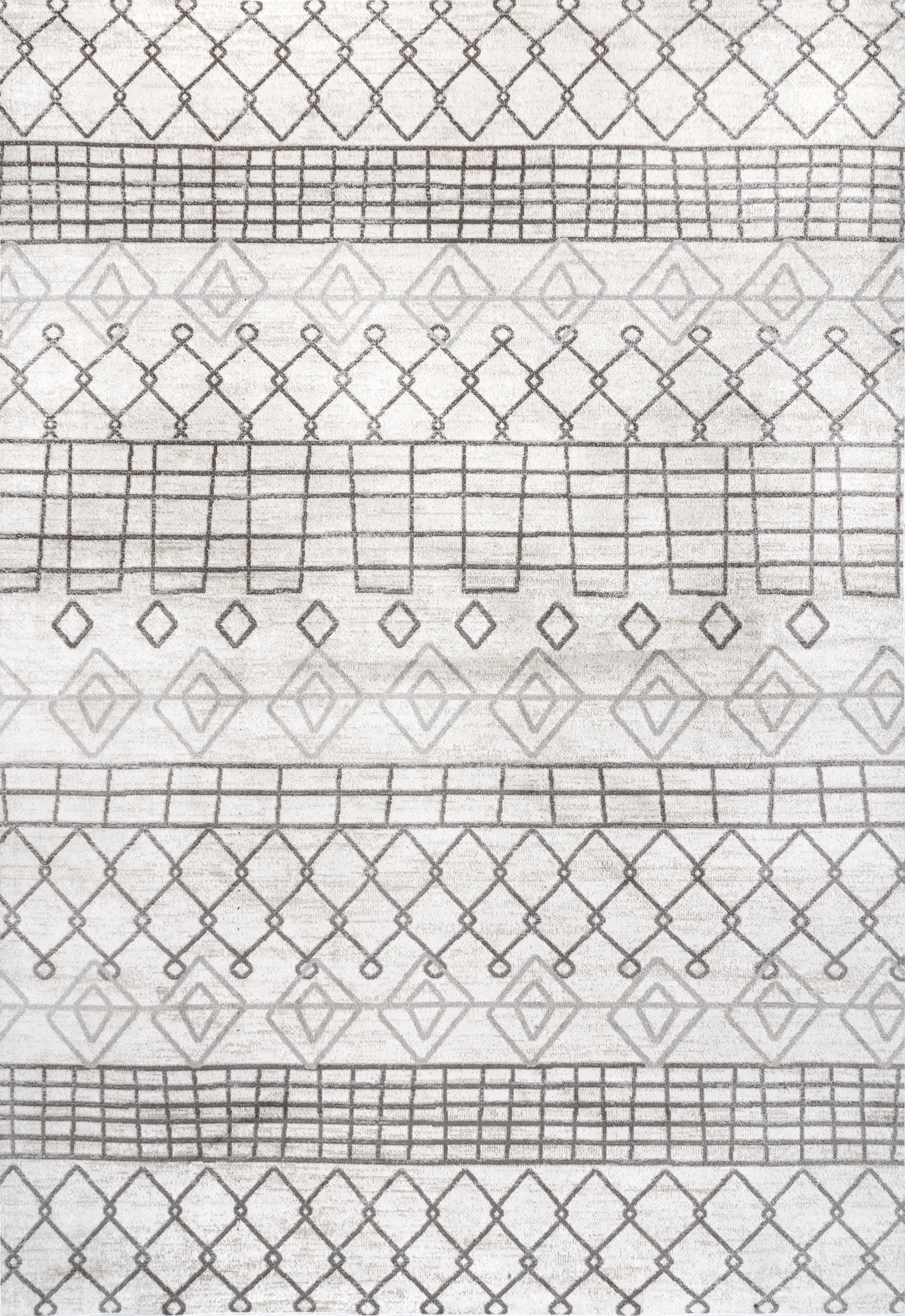 Colleen Washable Geometric Rug - Grey Modern Area Rug for Living Room, Bedroom & Office | Non-Slip Soft Floor Mat for Home Decor