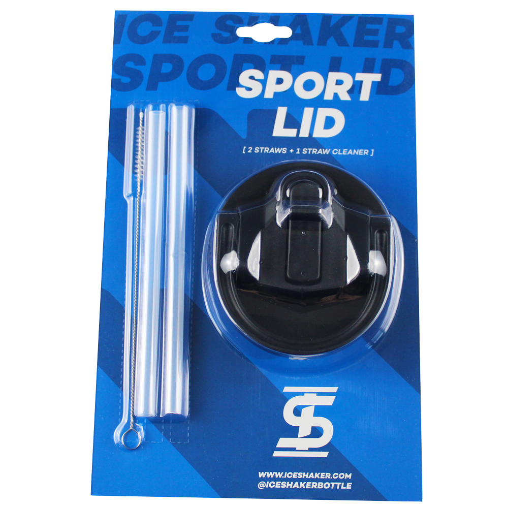 26oz Black Sport Lid & Straw Set - Leak-Proof Water Bottle Accessories for Gym, Hiking & Outdoor Activities