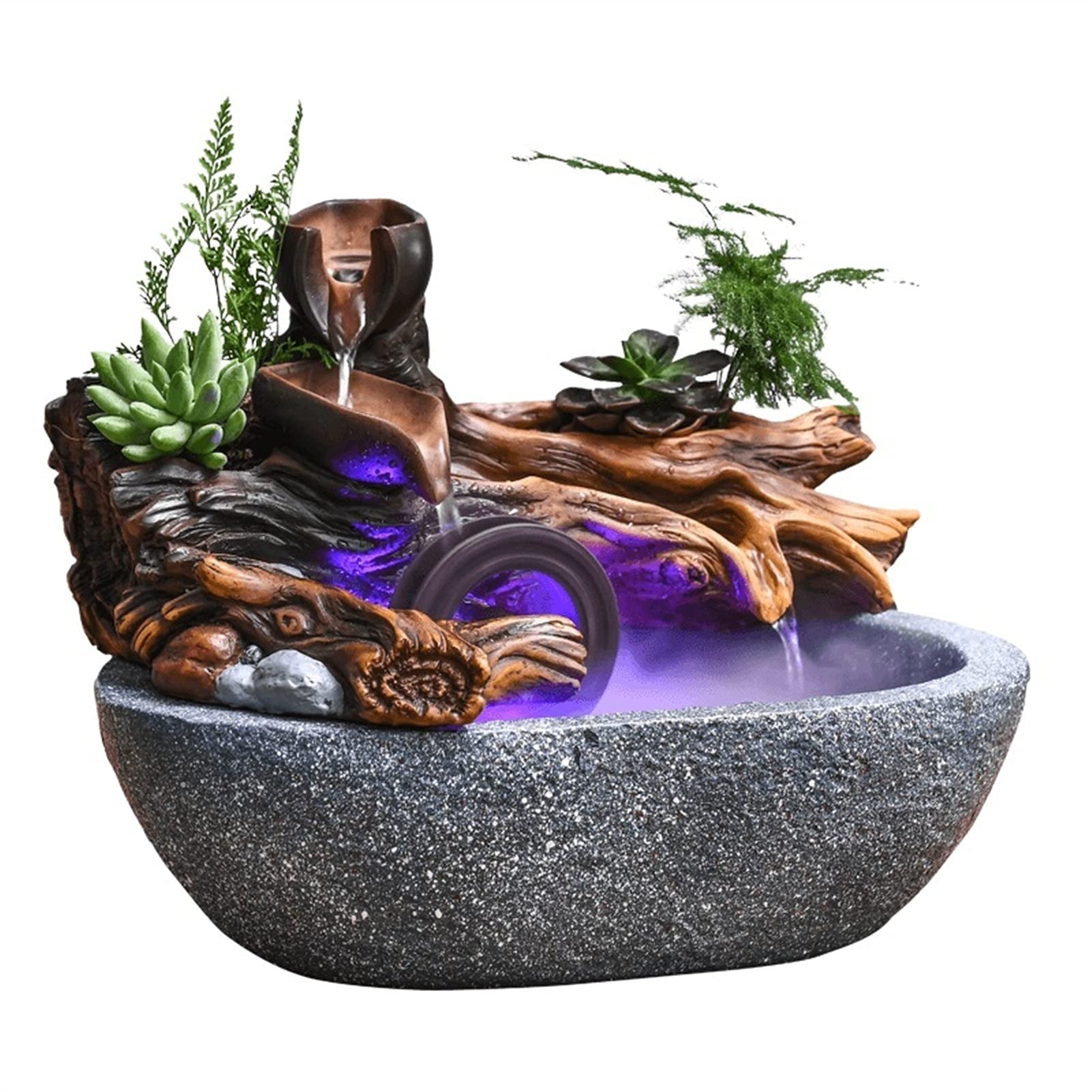 YZERTLH Desktop Water Fountain - Imitation Tree Root Rockery Fountain for Home & Office Decor, Indoor Tabletop Fountain (12.57.89.4 inches) - Perfect for Living Room, Bedroom, Office Desk & Meditation Space