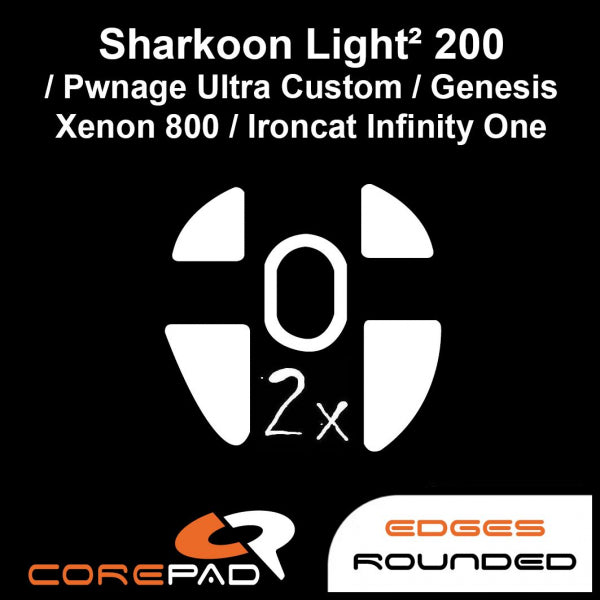 Corepad Skatez Mouse Feet - Ultra Smooth Gliding for Pwnage Ultra Custom, Sharkoon Light ² 200, Genesis Xenon 800, Ironcat Infinity One & Xenics Titan G Air - Perfect for Gaming & Precision Control