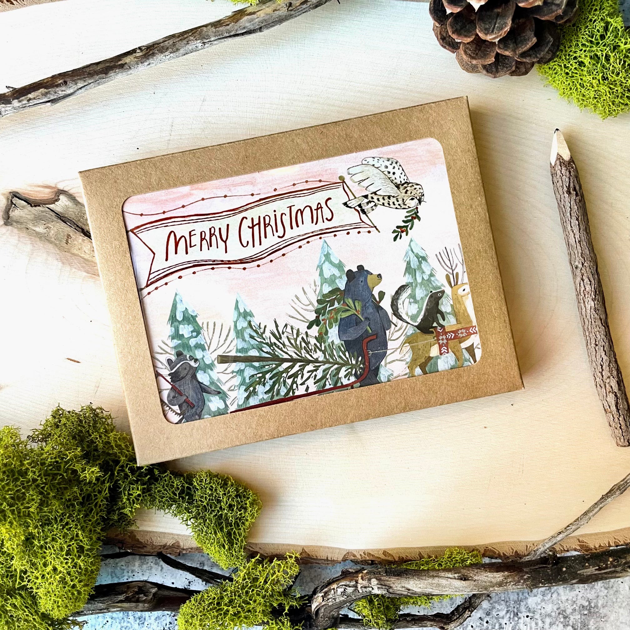 Festive Christmas Tree Greeting Cards - Boxed Set of 20 Holiday Cards with Envelopes for Family, Friends & Coworkers - Perfect for Holiday Wishes, Office Parties & Seasonal Decorations
