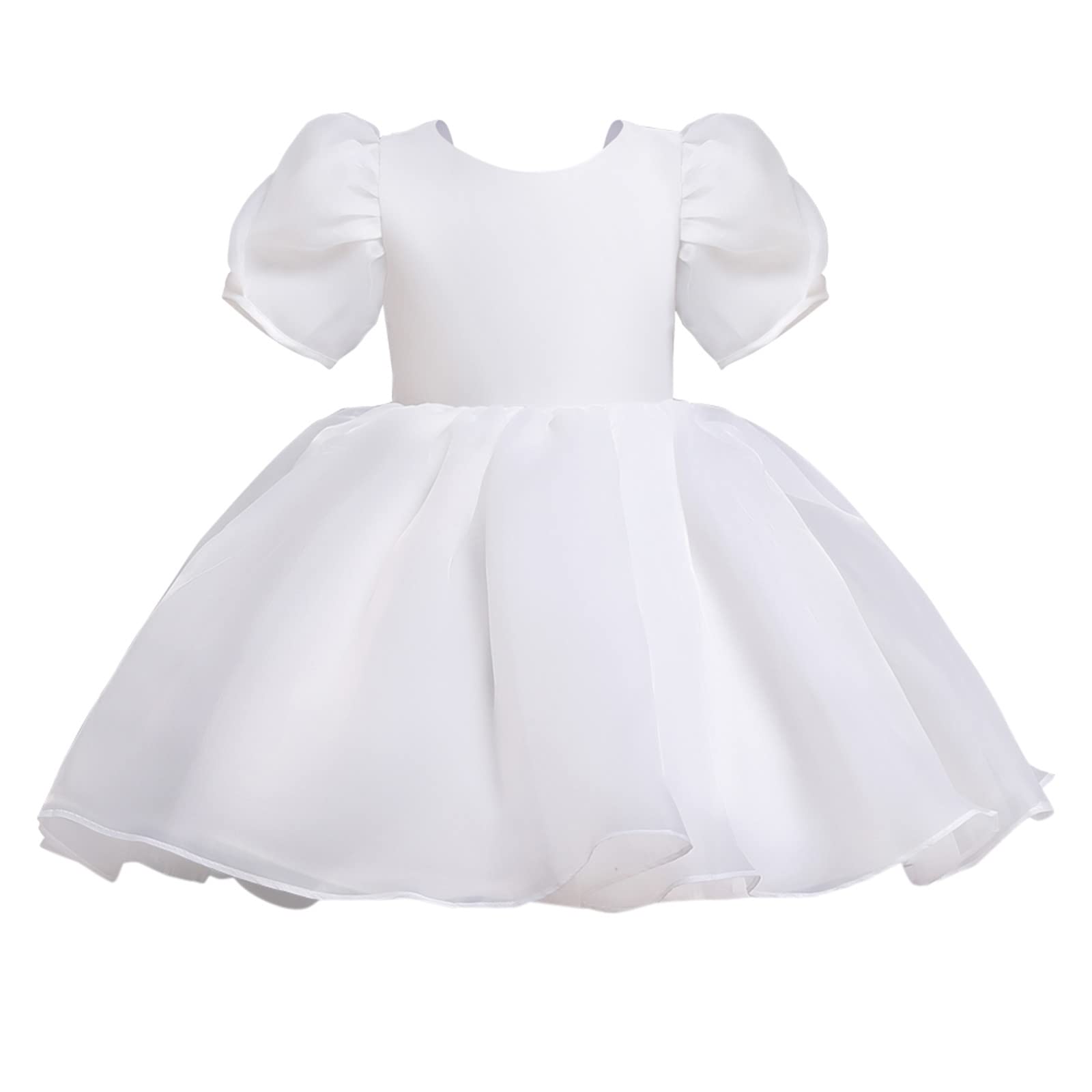 Bubble Sleeve Toddler Girls Party Dress - Floral Print Patchwork Princess Tulle Dress for Kids 2-8 Years | Perfect for Birthday Parties, Pageants & Special Occasions