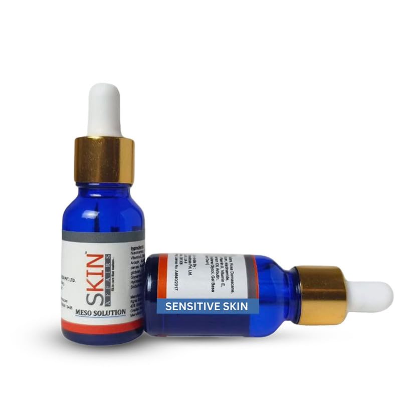 Skin Affairs Sensitive Skin Meso Solution 15ml - Niacinamide & Vitamin C Serum with Botanical Extracts for Soothing, Brightening & Hydrating | Sensitive Skin Care for Redness Relief & Glow Boosting | Day & Night Moisturizing Treatment
