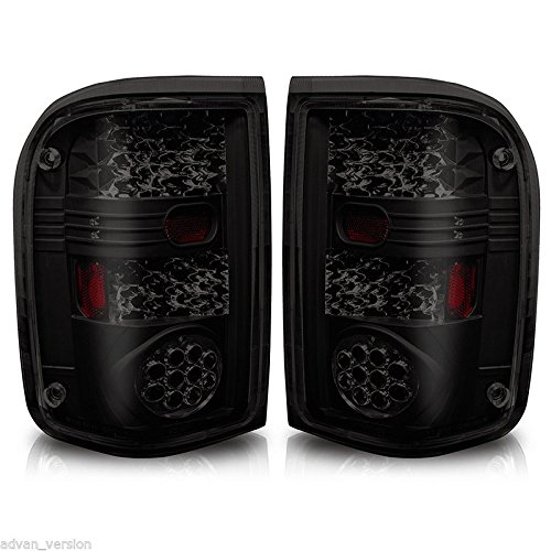 Winjet Street Series LED Tail Lights for 1993-2000 Ford Ranger - Smoked Lens, DOT Approved, Plug & Play Installation - Upgrade Your Truck's Style & Night Visibility for Street Driving & Custom Builds