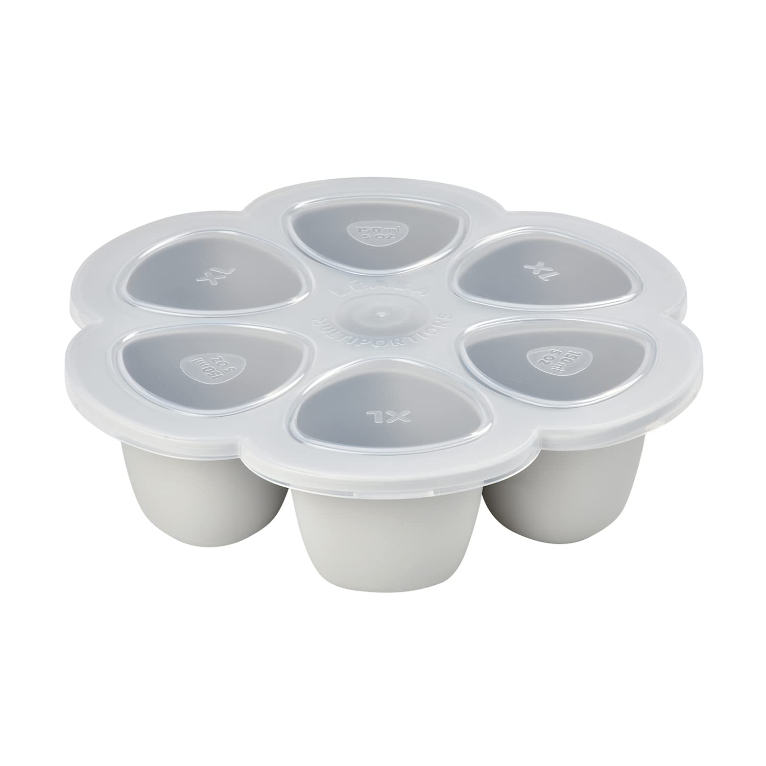 BEABA Multiportion Silicone Baby Food Storage Containers - 3 oz BPA-Free Freezer & Dishwasher Safe - Perfect for Purees, Snacks & On-the-Go Feeding (Cloud Design) | Baby Essentials & Toddler Meal Prep