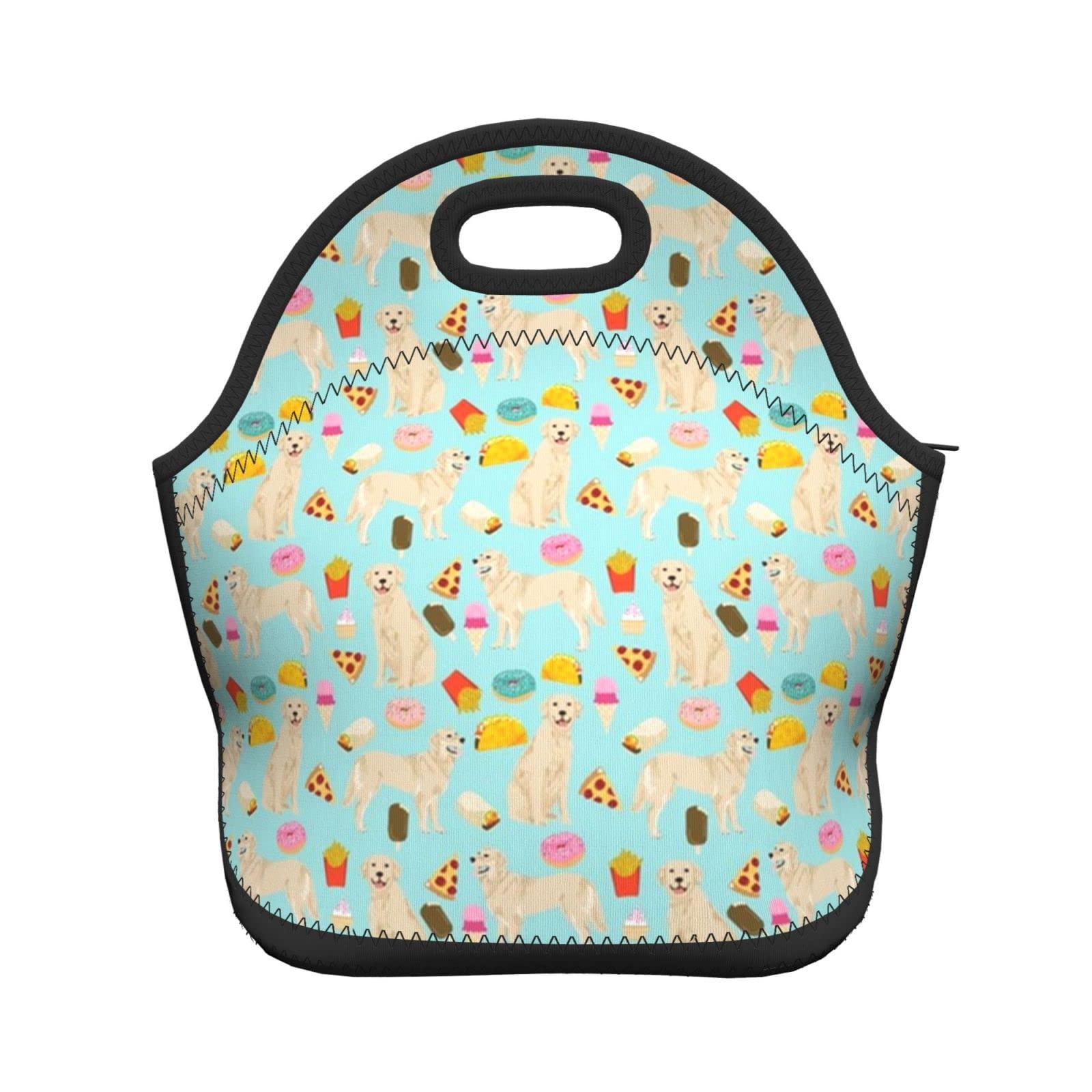 Golden Retriever Dog Pattern Insulated Lunch Bag - Cute Pet Lover's Tote for Work, School & Picnic | Leakproof Lunch Box for Women & Men