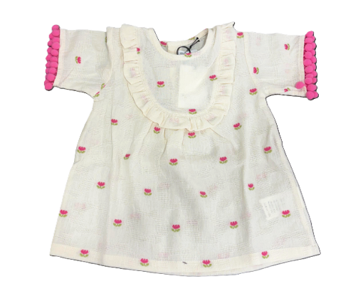 LA TITTA POLIGNANO MARE BLOUSE - Italian Floral Embroidered Baby Girl Blouse (12 Months 2 Years) | Perfect for Birthday Parties, Family Photos & Special Occasions