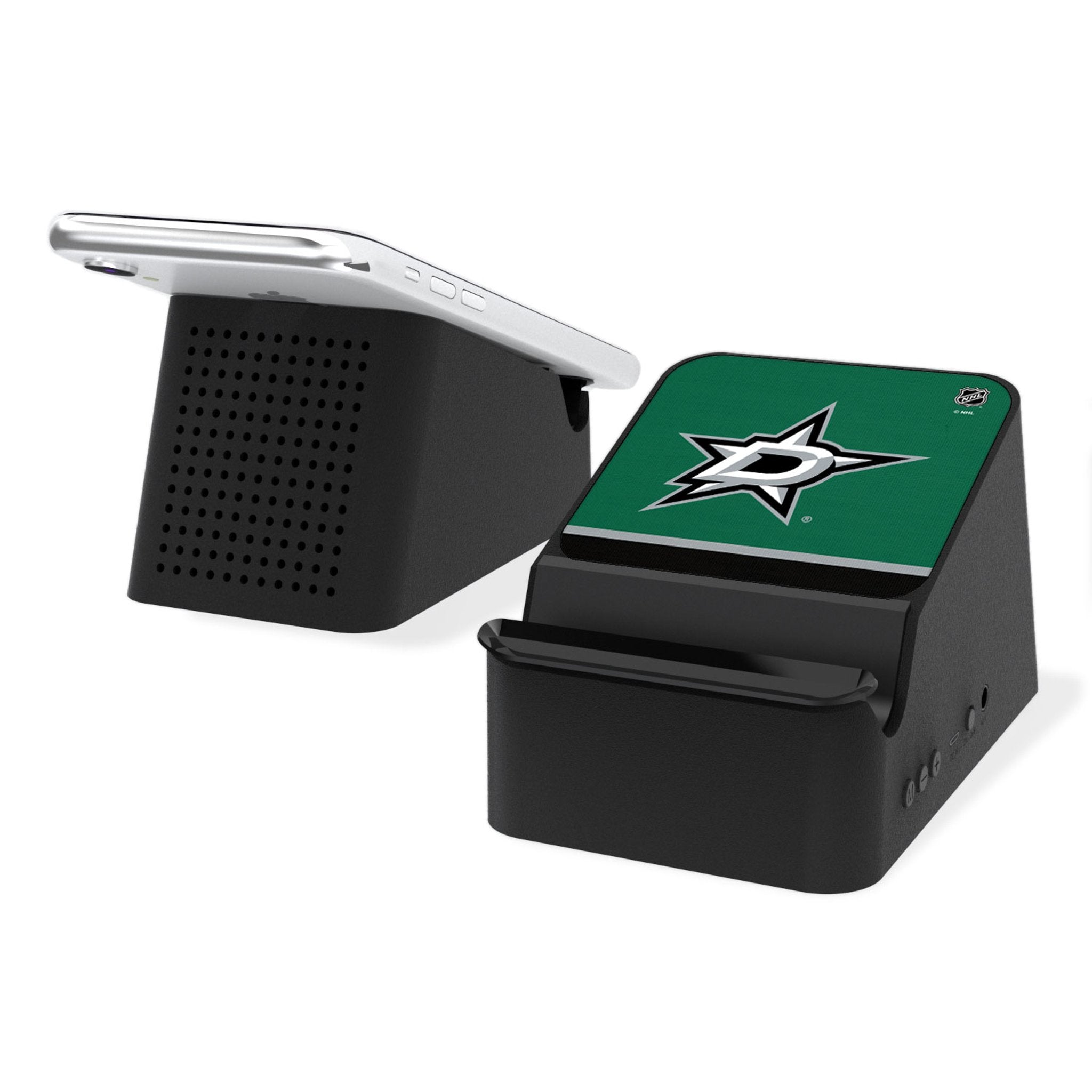 Dallas Stars Wireless Charging Station with Bluetooth Speaker - 3-in-1 Fast Charging Pad for iPhone, Samsung, AirPods - Perfect for Home, Office & Car Use