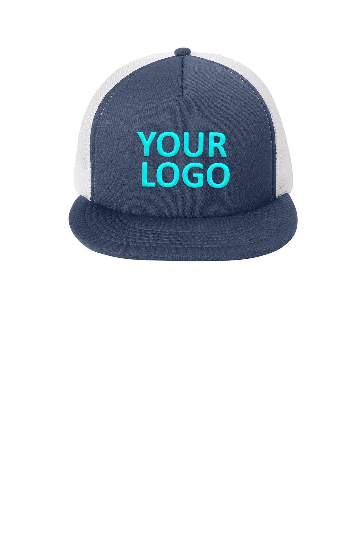 District Flat Bill Snapback Trucker Caps - Adjustable Dad Hat for Men & Women - New Navy Blue - Perfect for Sports, Outdoor Activities & Casual Wear