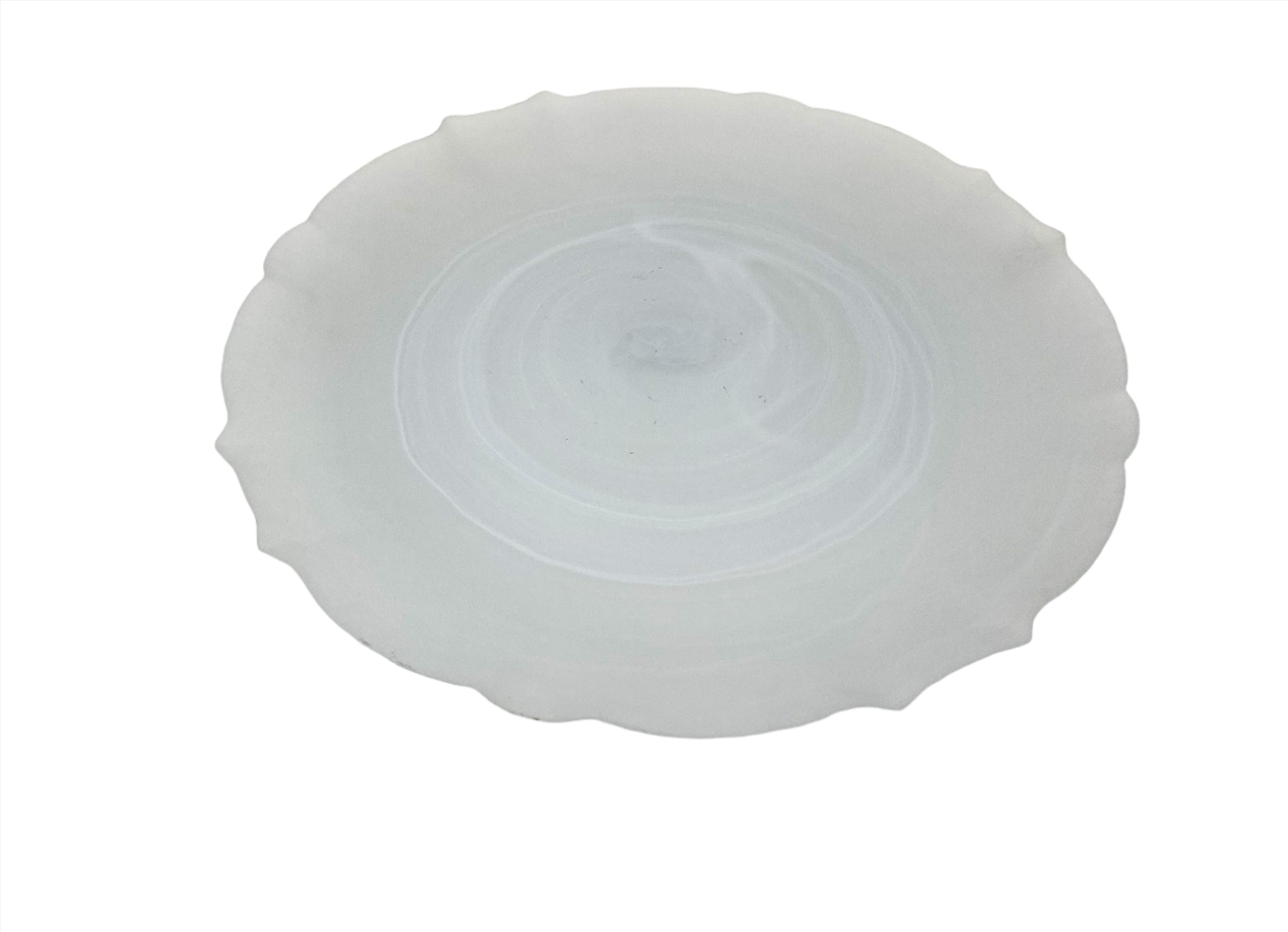 13-Piece Frosted Glass Round Plates Set - Elegant & Durable Dinnerware for Parties, Weddings, and Home Decor
