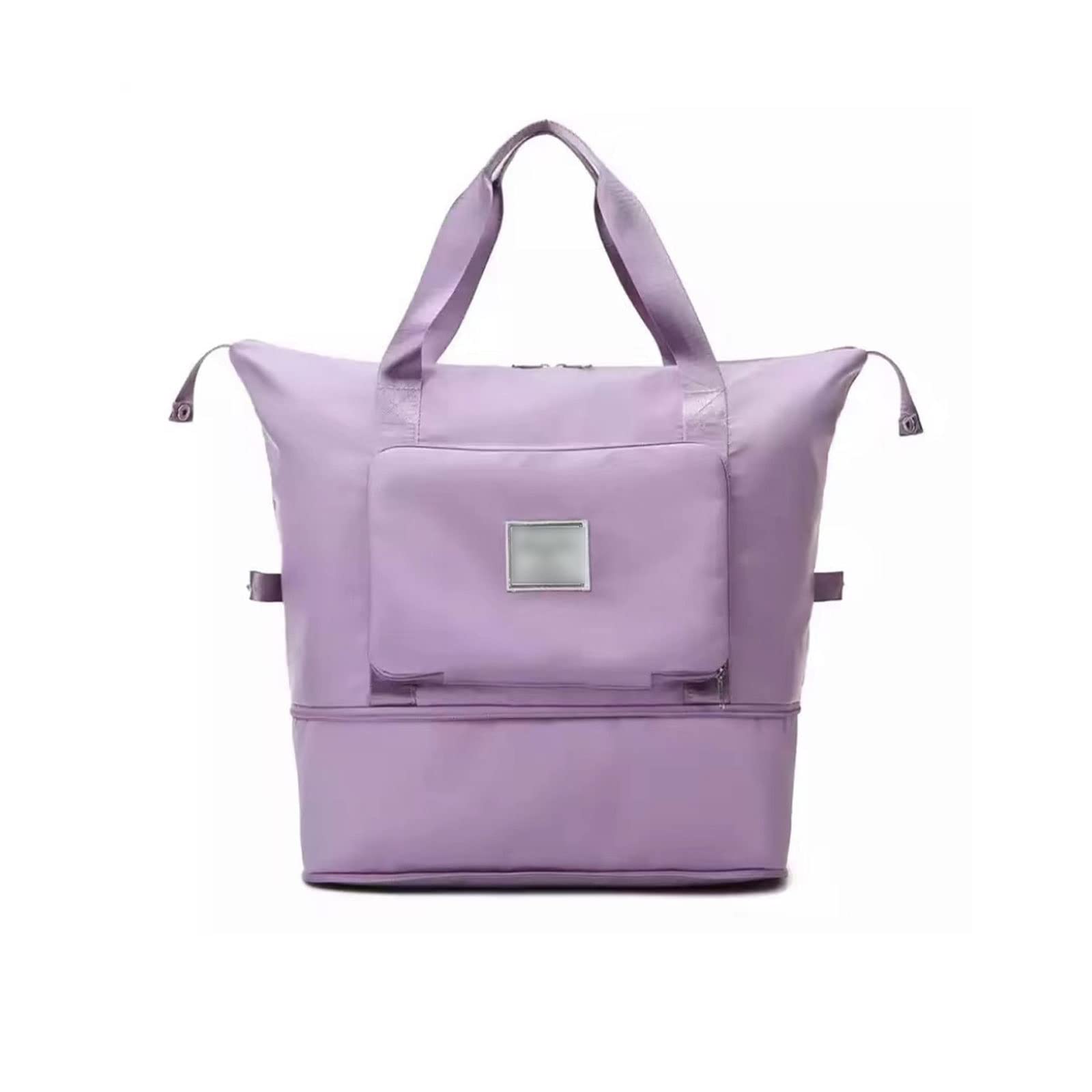 DIWANG Large Waterproof Folding Travel Duffle Bag - 60L Capacity Gym Yoga Sports Tote for Women & Men - Lightweight Carry-On Luggage for Weekend Trips, Workout, Beach & Camping (Purple)
