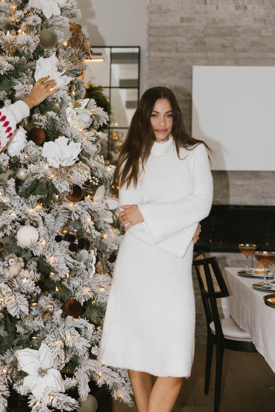 Lumen Turtleneck Midi Dress for Women - Elegant Winter Knit Dress with Long Sleeves | Perfect for Office Wear, Holiday Parties & Date Nights