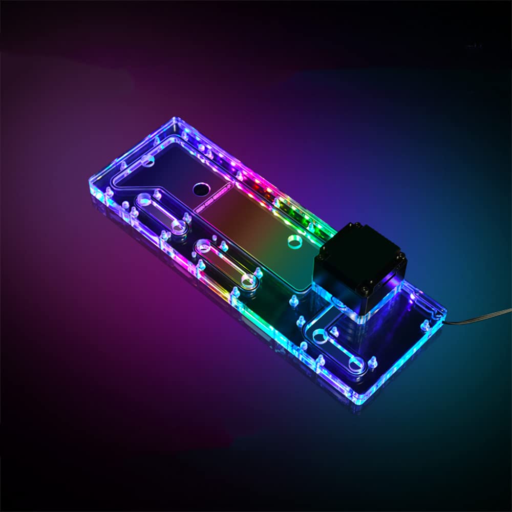Bykski RBW Acrylic Distro Plate with DDC Pump - Water Cooling Distribution Block for Corsair 5000D Case | PC Liquid Cooling System for Gaming Rigs & Custom Builds