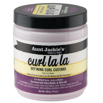 Aunt Jackie's Curl La La Defining Custard for Natural Curls & Coils - Hydrating Styling Cream for Defined, Frizz-Free Curls | Perfect for Wash & Go, Twist Outs & Braid Outs