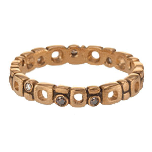 Alex Sepkus Micro Windows Band Ring - 14K Gold Plated Elegant Stackable Ring for Women, Perfect for Everyday Wear, Gift Giving & Special Occasions