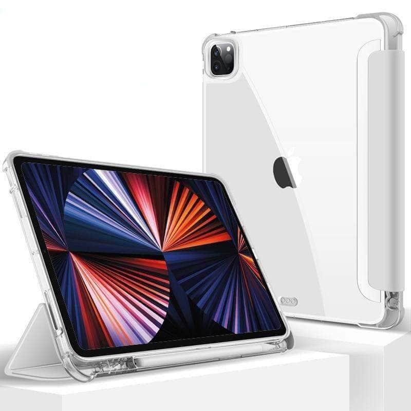 2021 iPad Pro 11 Inch Protective Case with Pencil Holder - Slim Clear TPU Smart Cover for Apple Pencil Storage | Perfect for Work, Study & Creative Design