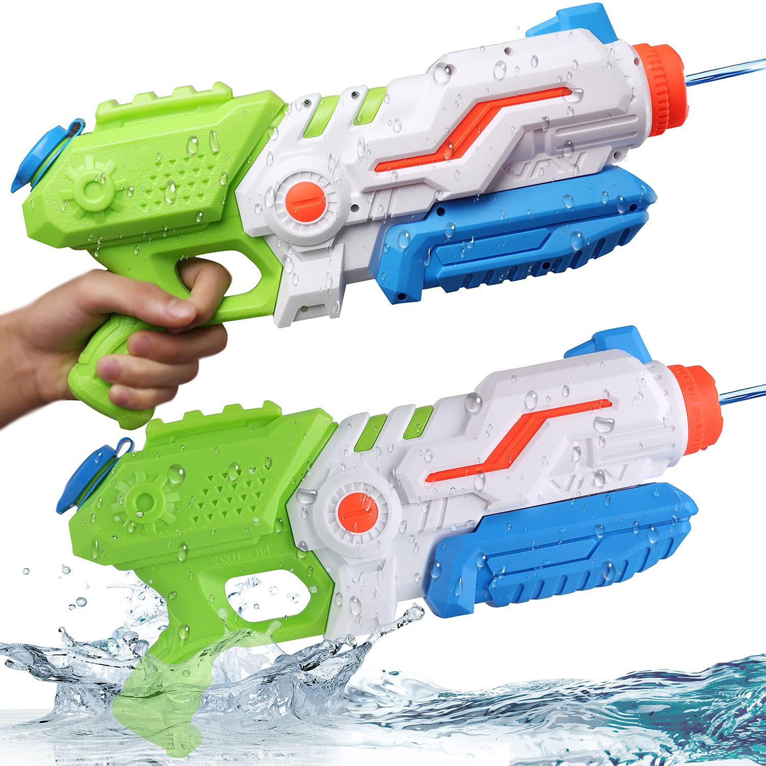 Best Water Guns for Kids & Adults - 2 Pack Super Soaker Blaster with 1200cc High Capacity & Long Range - Perfect for Boys, Girls, Pool Parties, Beach Battles & Summer Water Fights - Great Outdoor Toy Gift for Birthday & Holidays