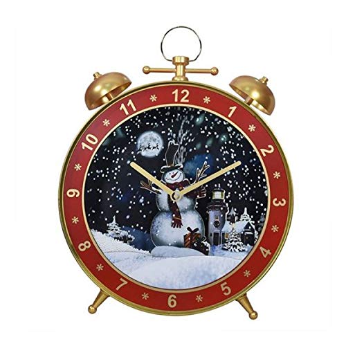 POVOKICI Lighted Musical Christmas Snow Globe Lamp with Alarm Clock - Holiday Decor, Xmas Tree Ornament, Festive Gift for Home & Office Decorations - Perfect for Winter Nights, Bedroom Ambiance, and Holiday Parties