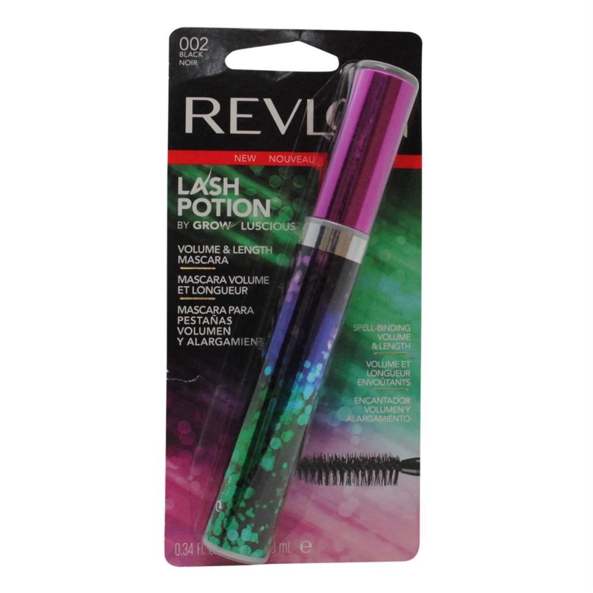 Revlon Lash Potion by Grow Luscious Volumizing & Lengthening Mascara - No.002 Black, 0.34 oz - Waterproof Smudge-Proof Formula for Dramatic Lashes - Perfect for Daytime, Night Out & Special Occasions