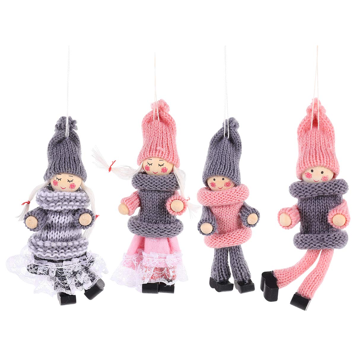 Amosfun 4pcs Christmas Hanging Pendant Ornaments - Festive Xmas Tree Decorations for Holiday Home Decor, Party Scene Layout & Winter Wonderland Displays
