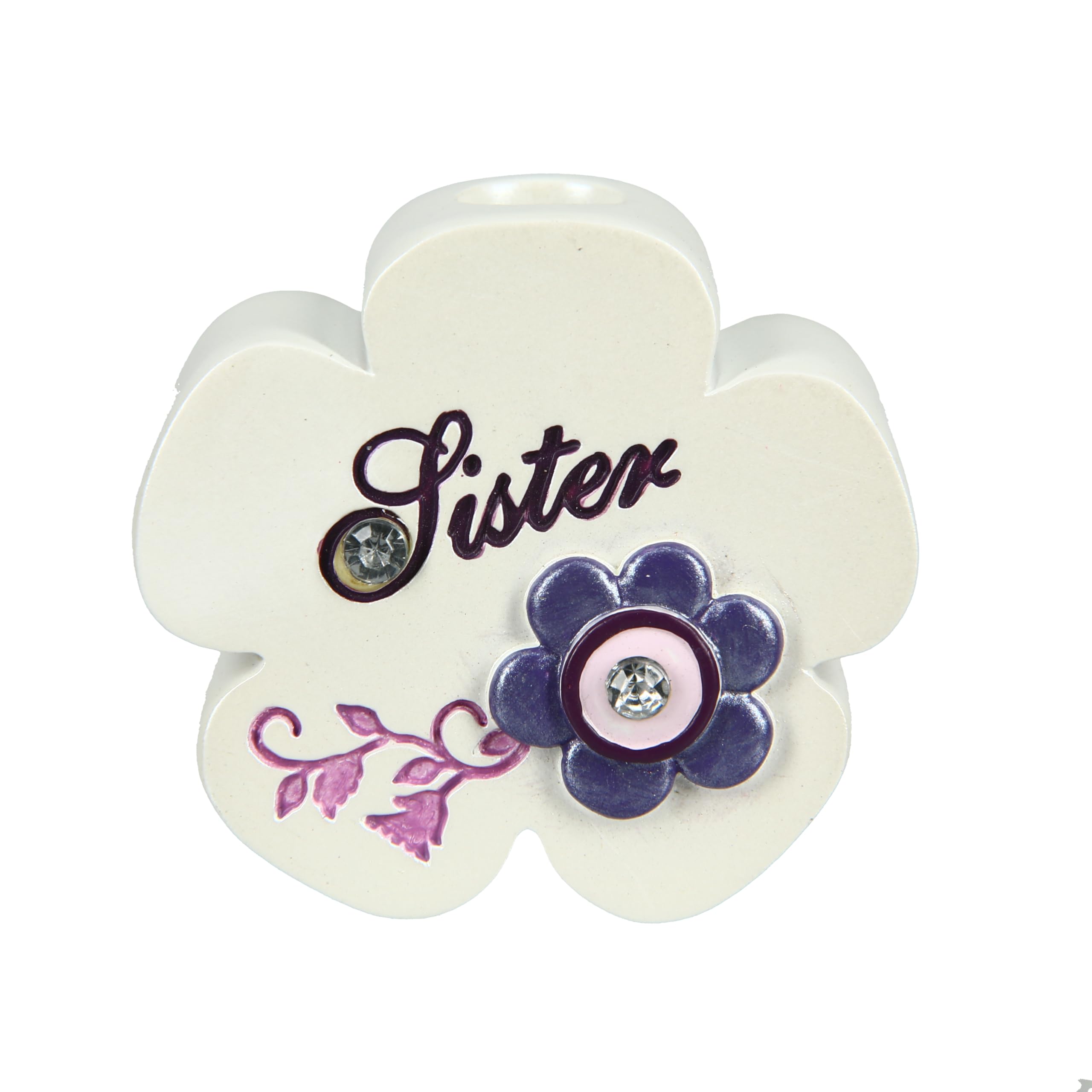 Sister White Flower Pencil Holder - Elegant Office Desk Organizer for Pens & Stationery | Perfect for Home Office, School Desk & Gift Giving