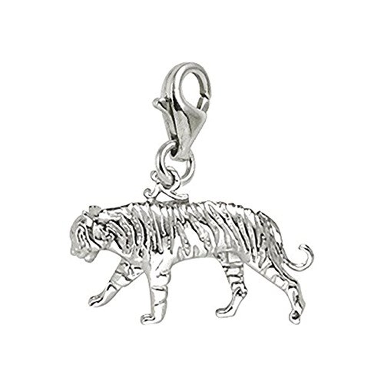 Tiger Charm Pendant with Lobster Claw Clasp - Jewelry Making Supplies for DIY Bracelets & Necklaces - Perfect for Animal Lover Gifts and Boho Style Accessories