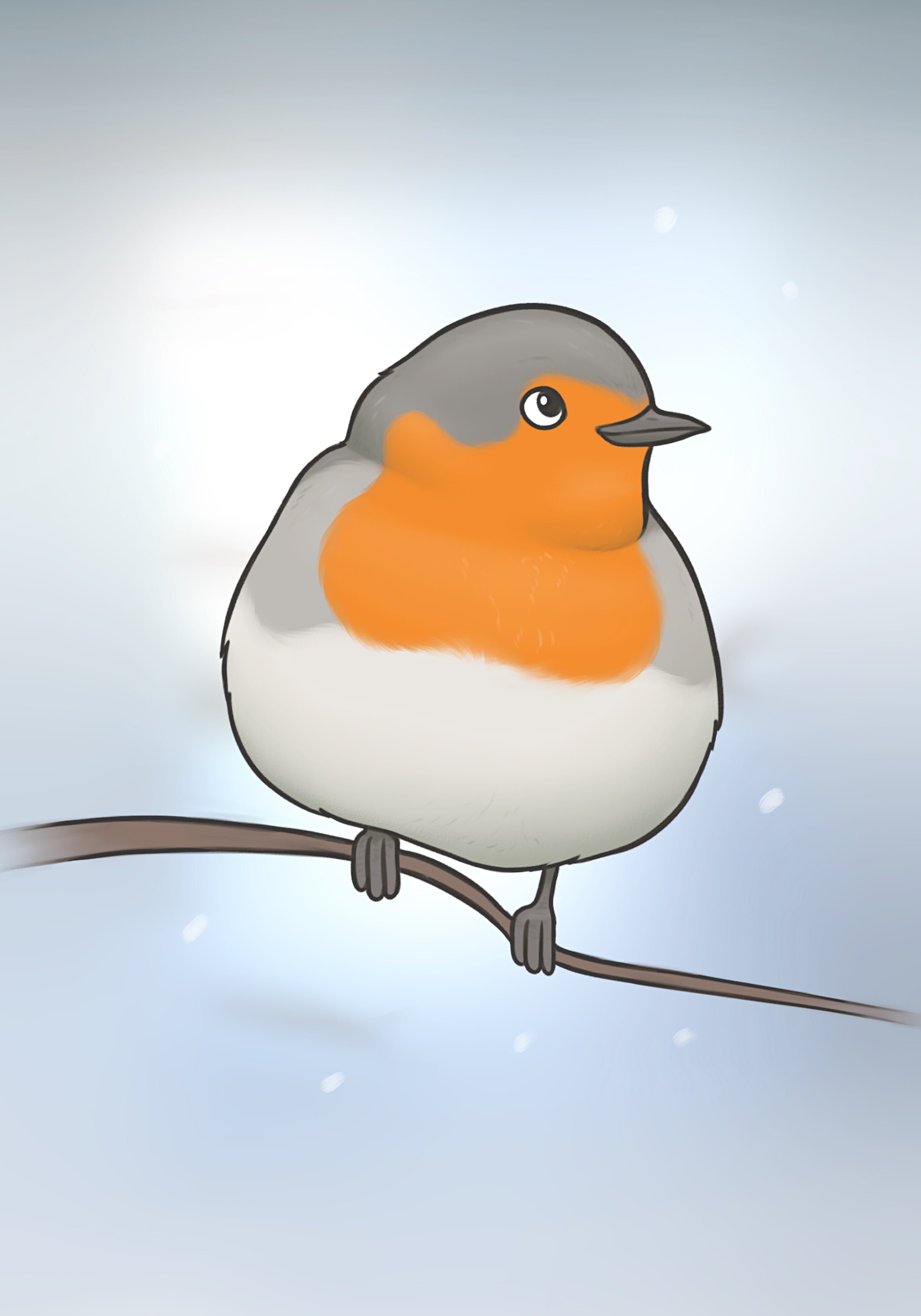 Robin A4 Print by Joe Hollingsworth & OystercatcherTF - Beautiful Bird Artwork for Home Decor, Office Wall Art, and Gift Giving