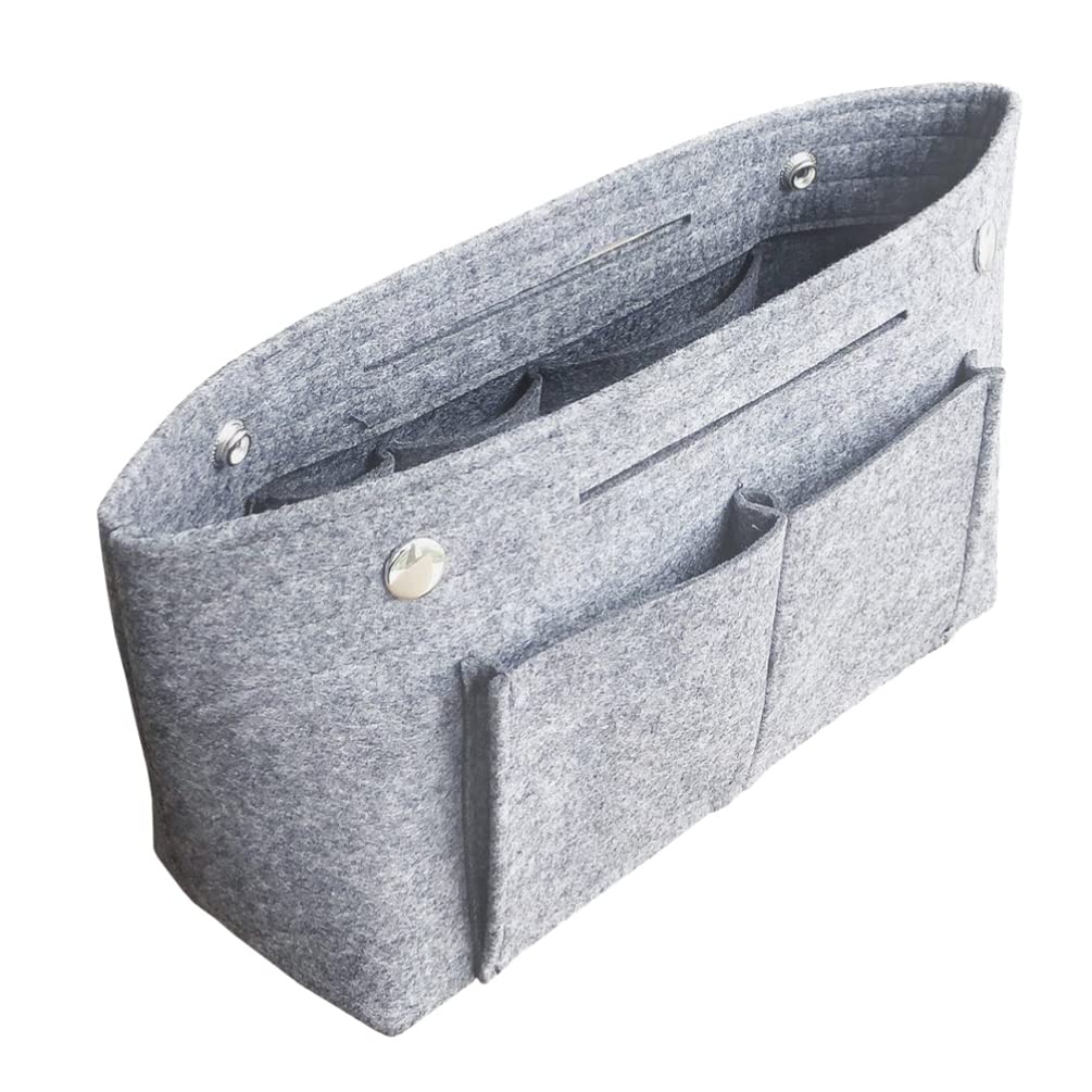 Healifty Felt Purse Organizer Insert - Handbag Cosmetic Storage Bag, Divider Shaper for Purses (Grey, 1pc) - Perfect for Travel, Work & Daily Organization