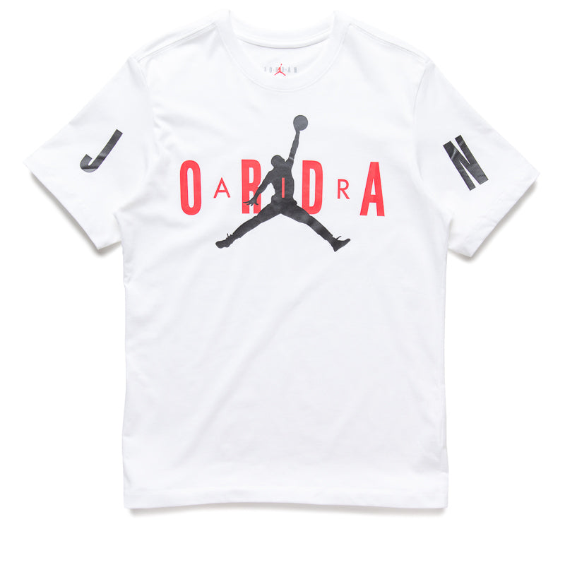 Jordan Air Tee Men's Short Sleeve T-Shirt - White & Black Cotton Casual Streetwear for Basketball, Gym & Everyday Wear