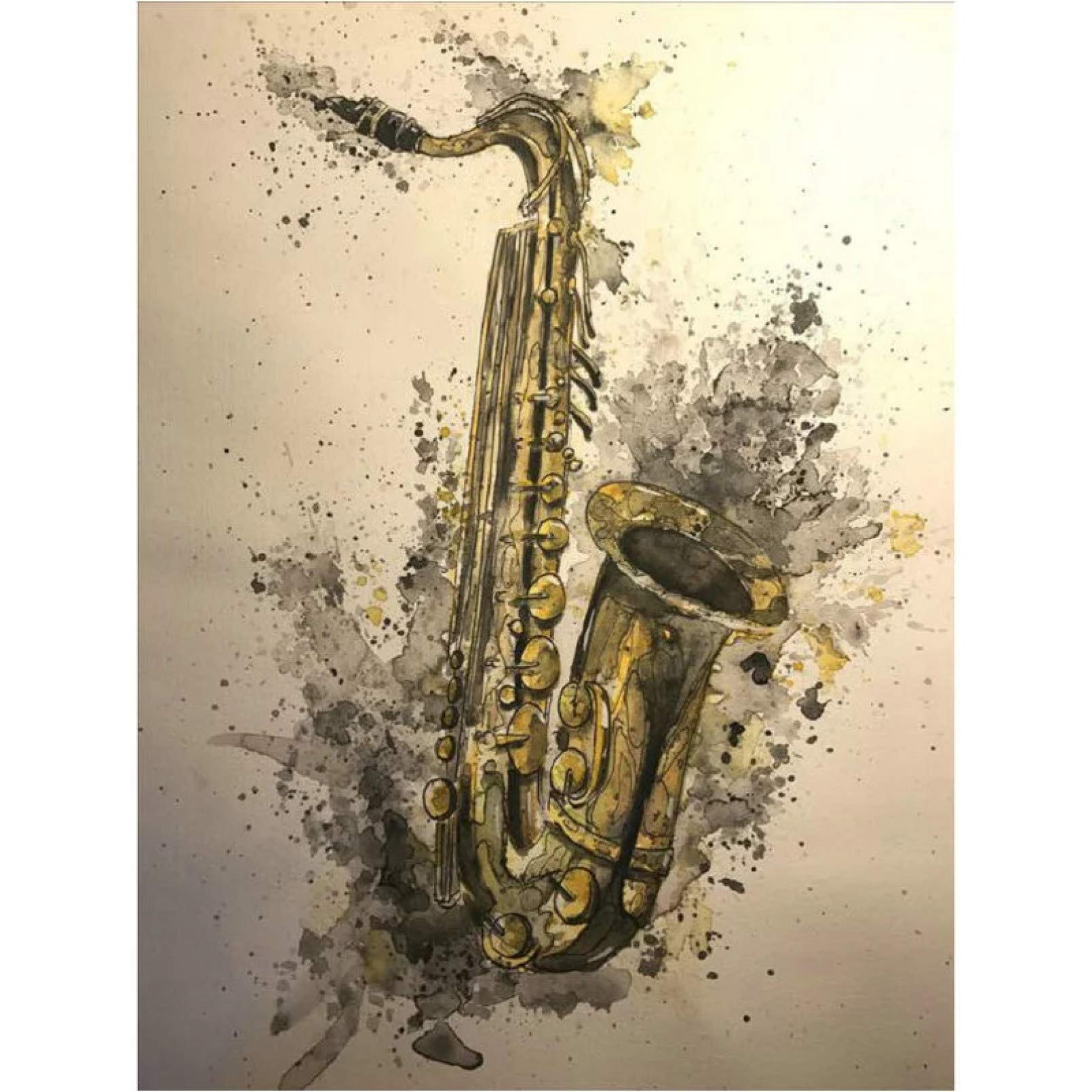 5D DIY Diamond Painting Kit - Saxophone Cross Stitch Needlework Art, 12x16 Inch (30x40cm) Unfinished Diamond Mosaic for Home Wall Decor | Perfect Gift for Music Lovers & Craft Enthusiasts