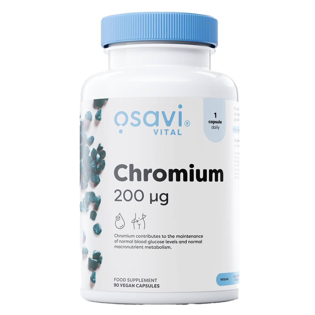 Chromium 200mcg Supplement - 90 Vegan Capsules for Blood Sugar Support & Metabolism Boost | Ideal for Diabetics & Weight Management