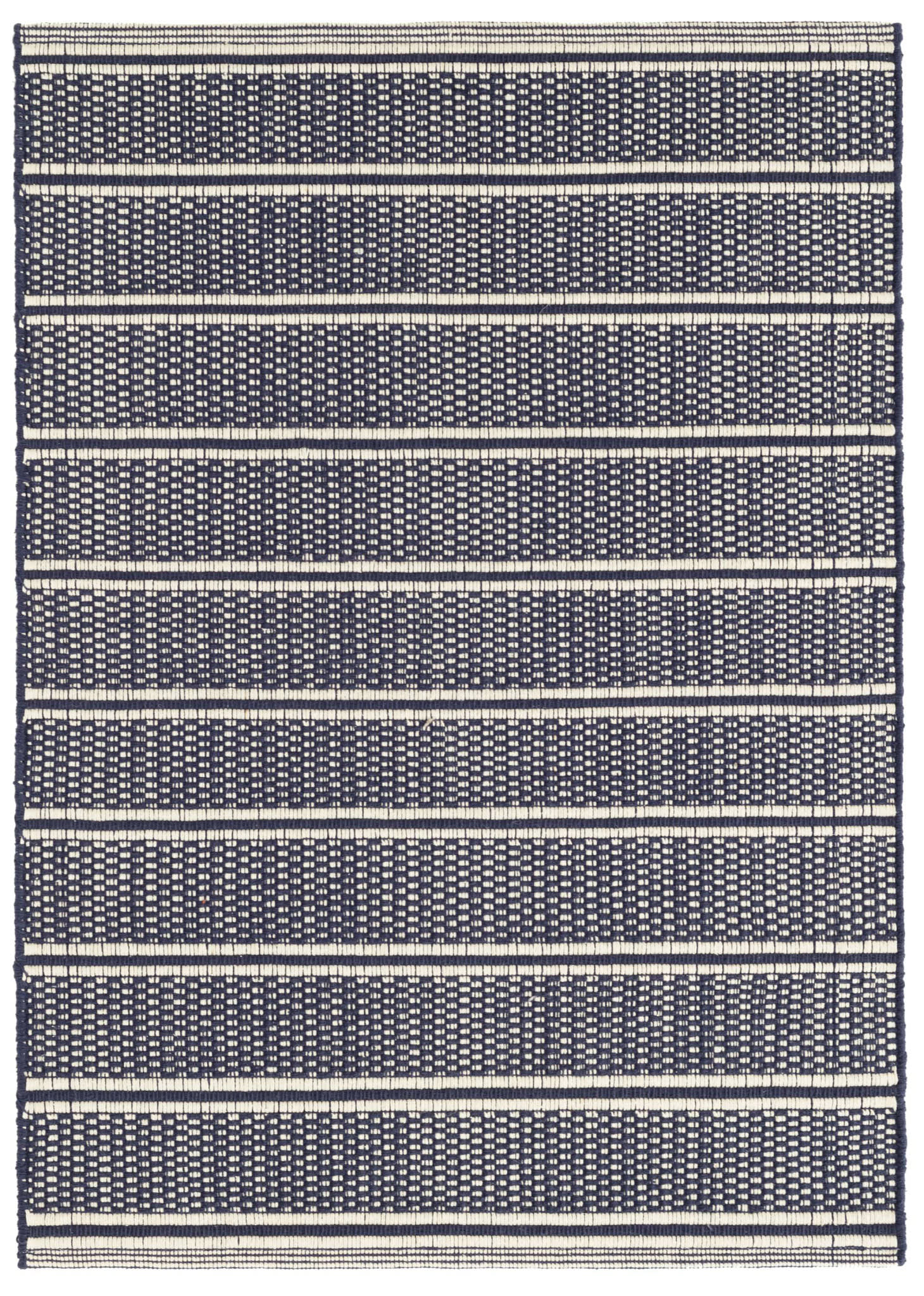 Handwoven Cotton Area Rug - Soft & Durable Navy Blue Rug for Living Room, Bedroom or Nursery | Eco-Friendly Home Decor