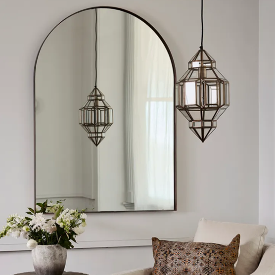 Bouvier Mantel Arch Mirror - Antique Copper Finish Wall Mirror for Living Room, Bedroom, Entryway & Bathroom Decor