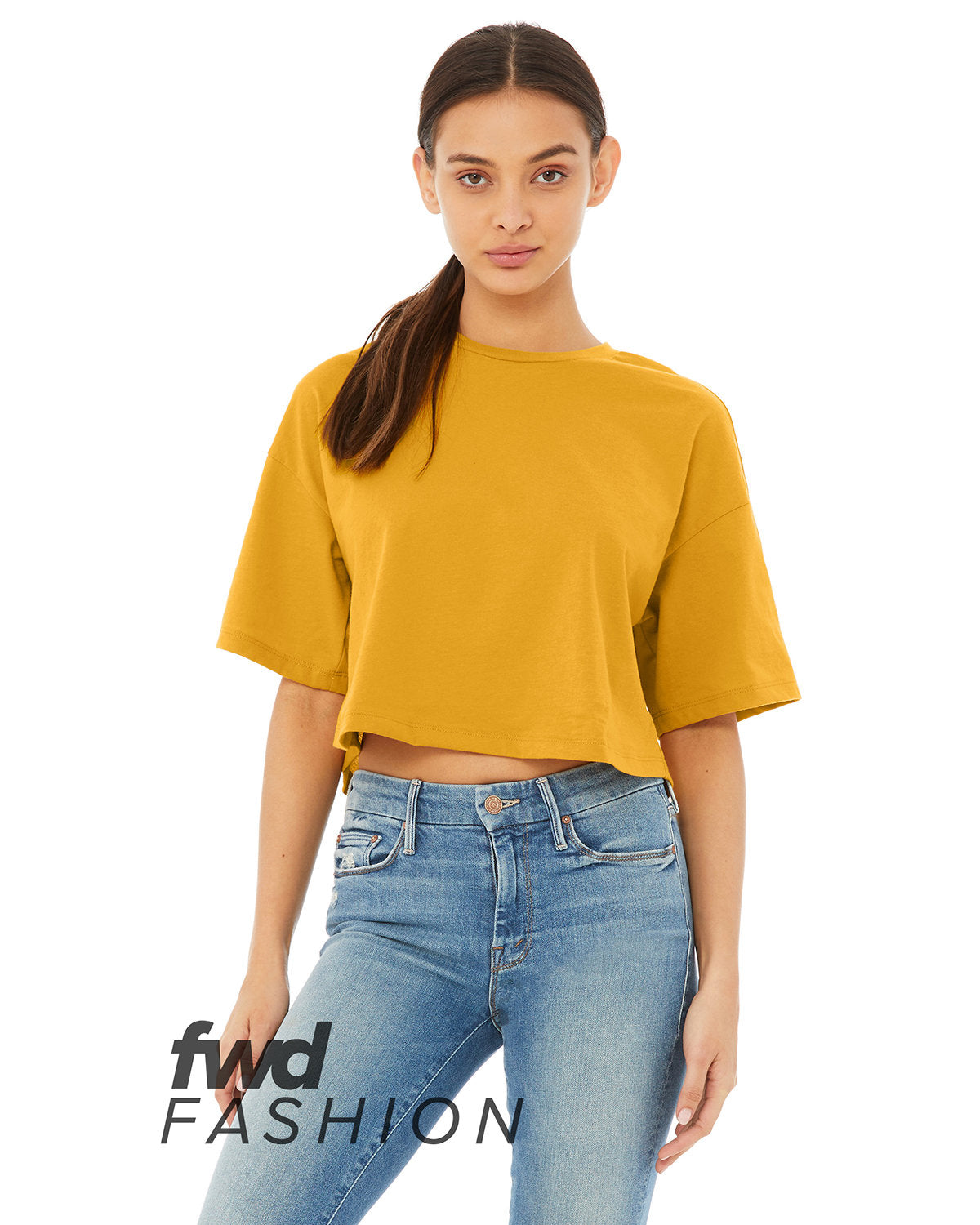 Bella + Canvas 6482 FWD Women's Fashion Jersey Cropped T-Shirt | Soft Cotton Short Sleeve Top for Casual Wear, Gym, and Everyday Outfits