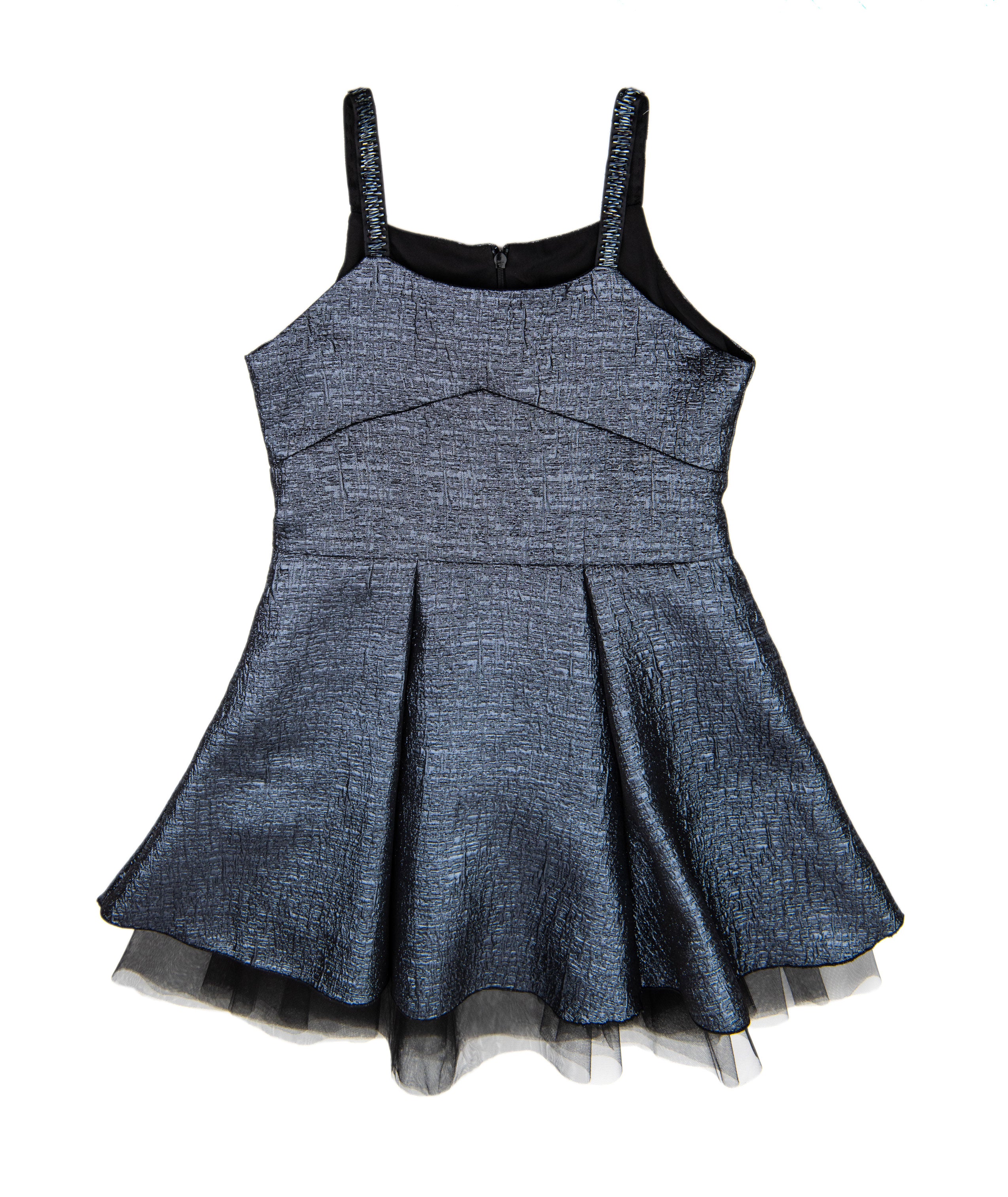 Zoe Ltd. Girls Henley Slate Party Dress - Elegant Ruffled Sleeve Formal Dress for Birthday, Wedding & Special Occasions