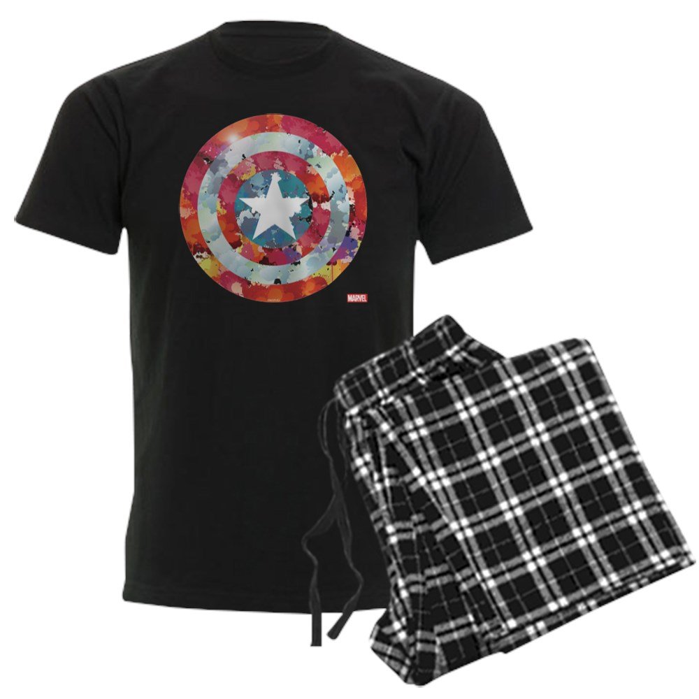 Captain America Tie-Dye Shield Men's Pajama Set - Superhero Sleepwear for Marvel Fans | Perfect for Movie Nights & Comic Conventions