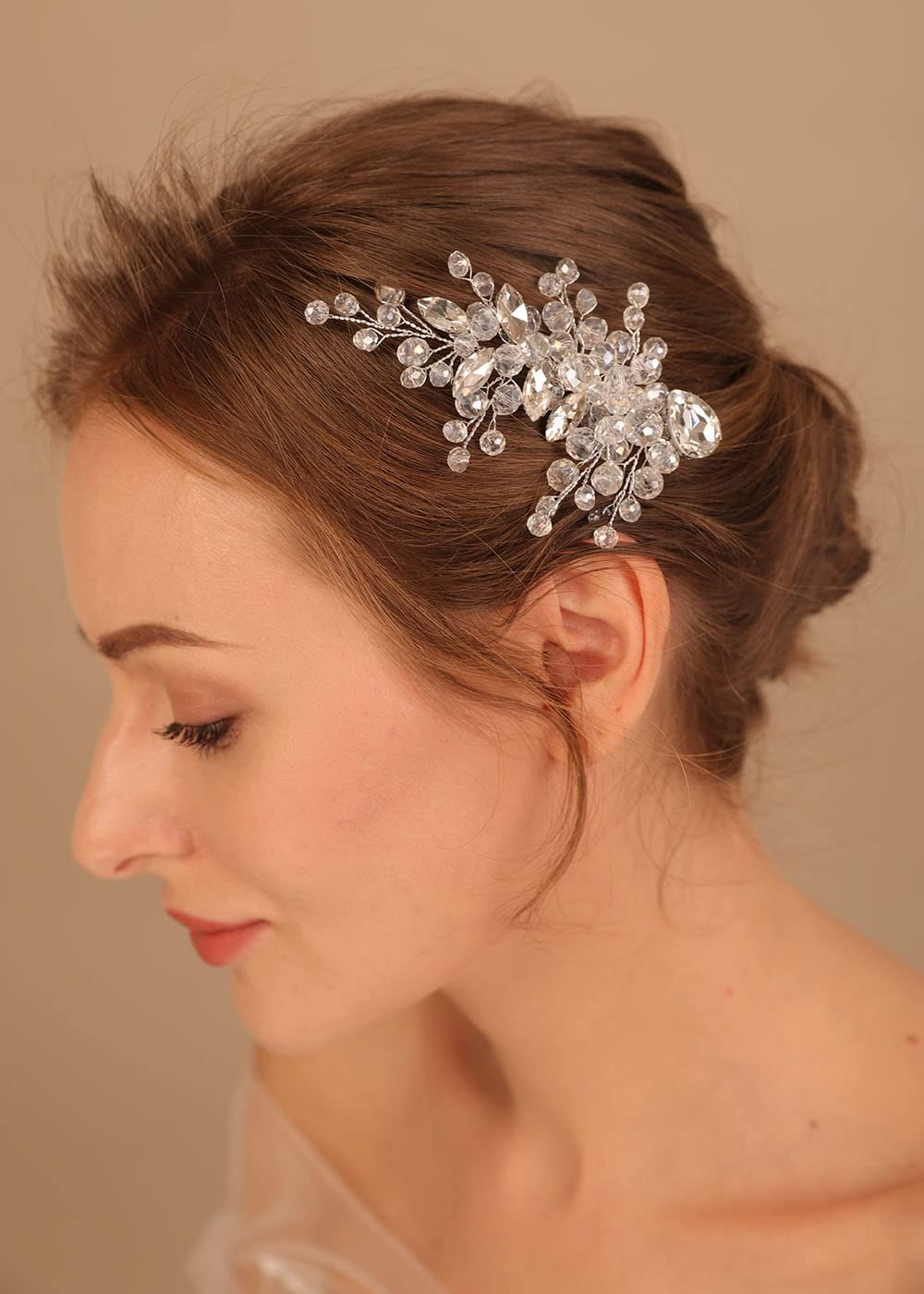 Blue Crystal Wedding Hair Comb - Silver Rhinestone Bridal Hair Clip for Women & Girls | Perfect for Brides & Special Occasions