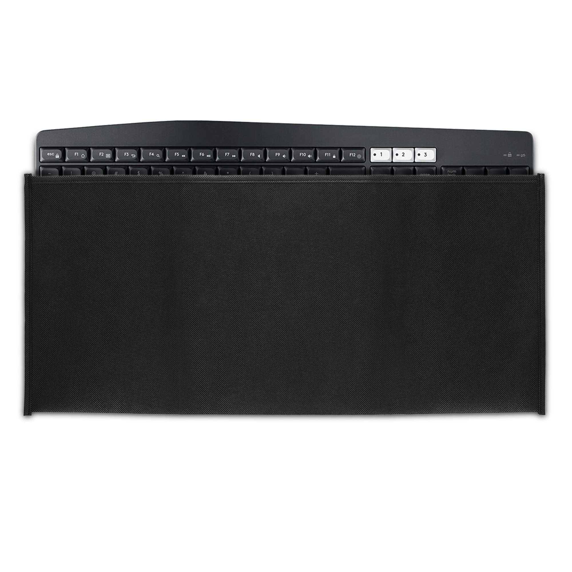 Universal Keyboard Dust Cover (L) - Black Fabric Protector for Home & Office
