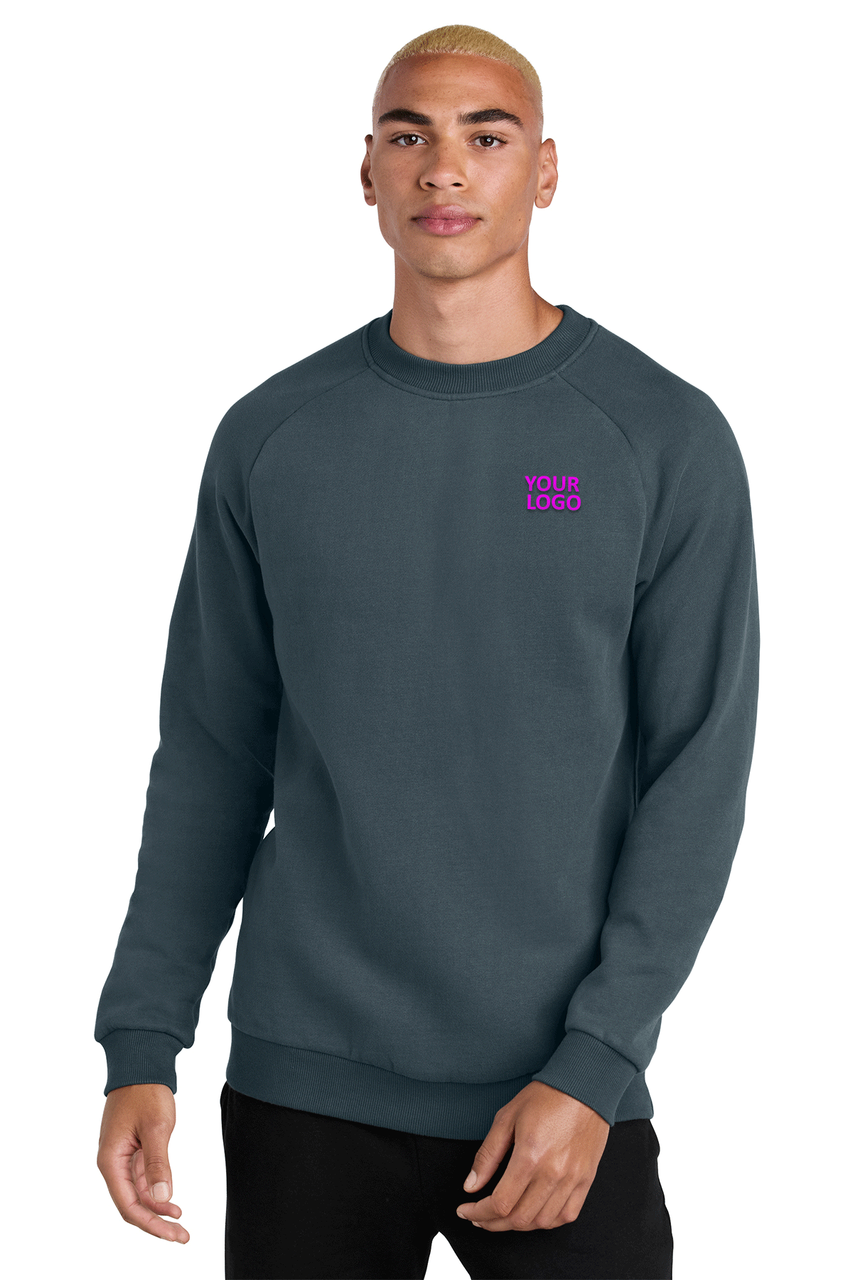 Custom District Cloud Fleece Crewneck Sweatshirt - Deep Steel Blue | Soft & Warm Unisex Pullover for Casual Wear & Outdoor Activities