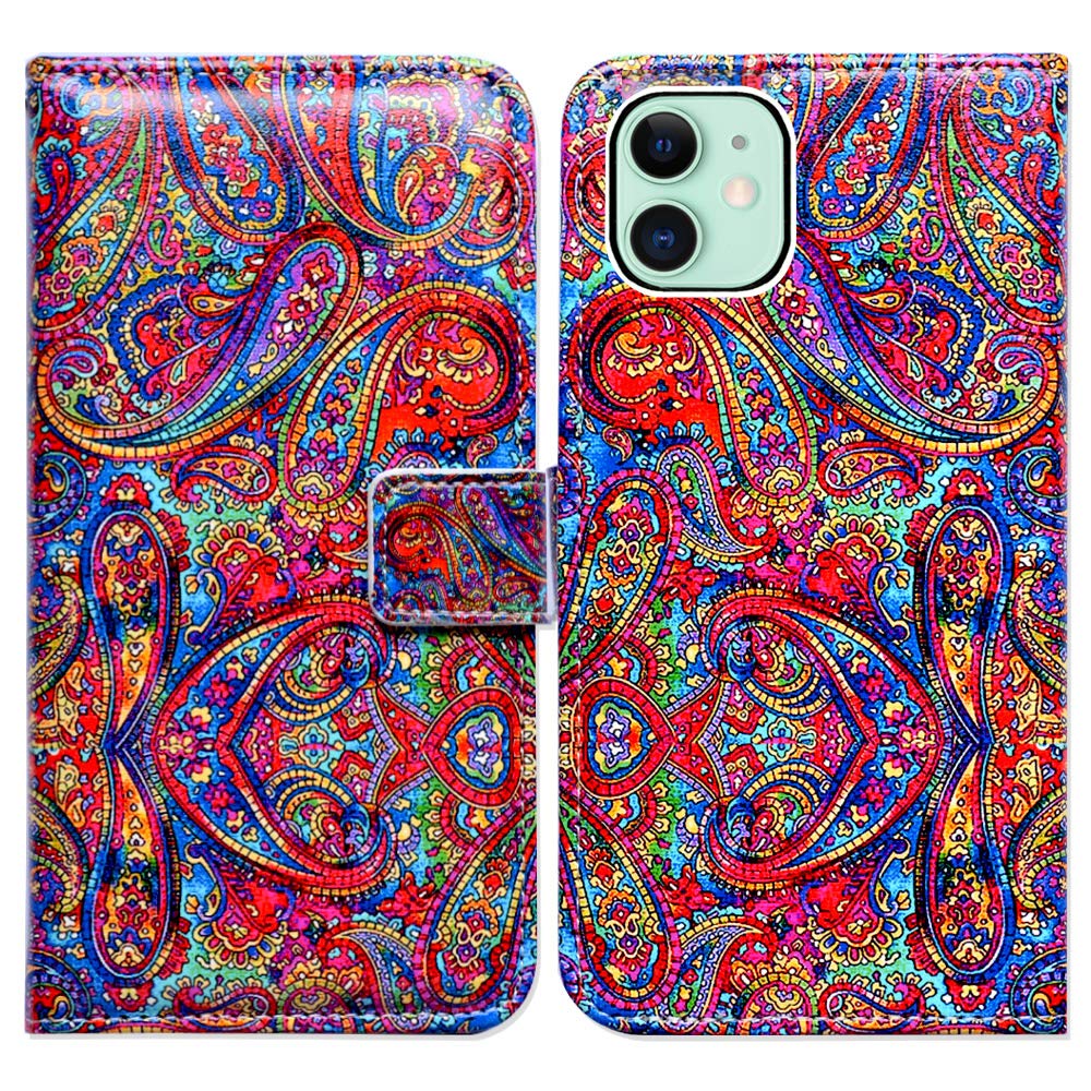 Premium Leather Wallet Case for iPhone 11 with Credit Card Slots & Kickstand - Floral Paisley Design Protective Cover for Women & Men | Perfect for Work, Travel & Everyday Use