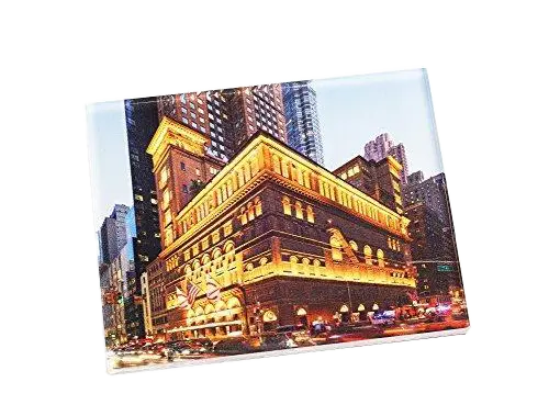 Carnegie Hall at Night Acrylic Magnet - New York City Souvenir, Fridge Magnet, Travel Gift - Perfect for Home, Office & Travel Memories